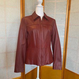 Due Per Due Red 100% Genuine Leather Women's Jacket - Size 8